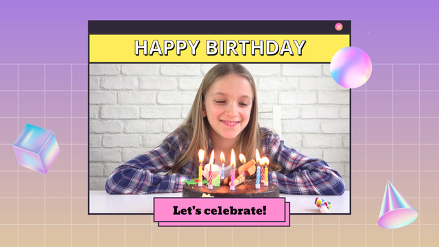 Plantilla de diseño de Birthday Celebration Congrats With Cake And Candles Full HD video 