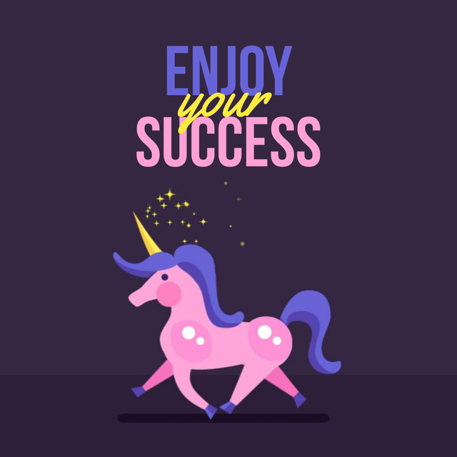 Running magical Unicorn Animated Post Design Template