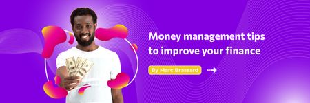 Money Management Tips to Improve your Finance Twitter Design Template