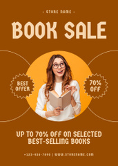 Book Sale Ad Layout with Photo