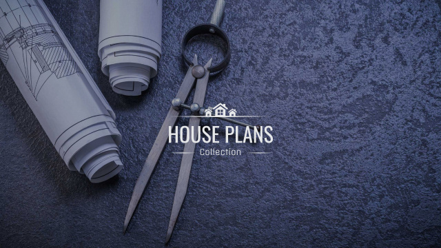 Designvorlage House plans collection with blueprints für Youtube