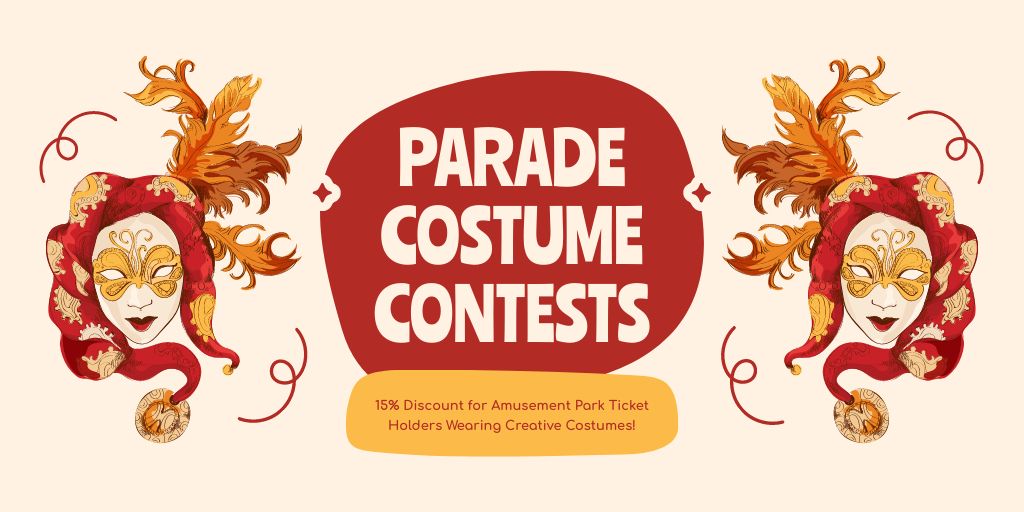 Awesome Parade Costume Contest With Discount Twitter Tasarım Şablonu