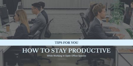 Productivity Tips Colleagues Working in Office Image Design Template