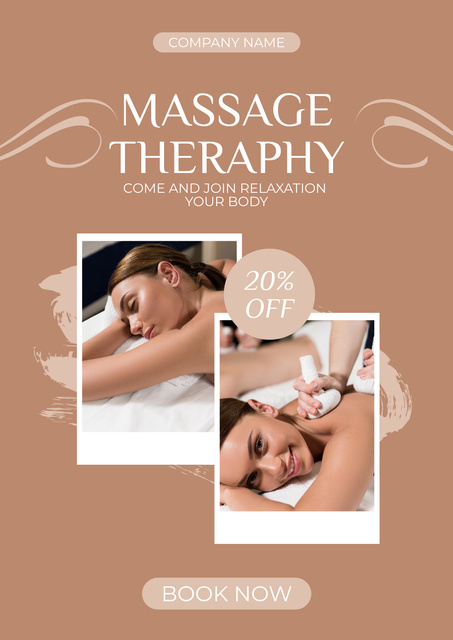 Relaxing Body Massage Therapy Offer With Discount Poster tervezősablon