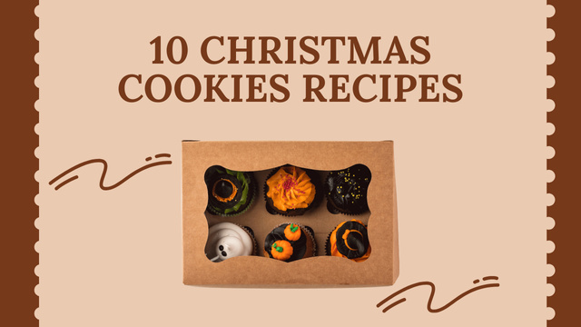 Designvorlage Christmas List of Holiday Cookies für Youtube Thumbnail