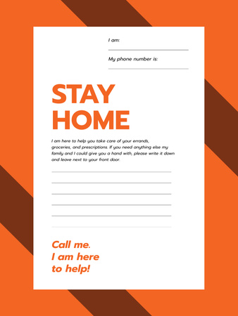 Stay Home awareness with Notice for Elder people Poster US Design Template