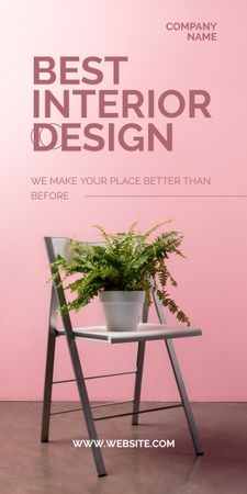 Legjobb belsőépítészeti rózsaszín Graphic tervezősablon