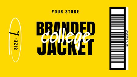 Branded College Jacket Sale Offer Label 3.5x2in Design Template