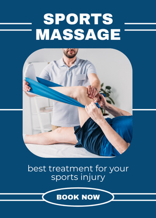 Massage for Sport Injury Treatment Flayer Design Template