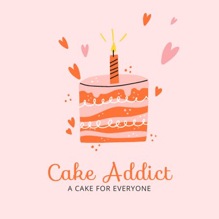 Template di design Bakery Ad with Cute Cherry Cupcake Logo