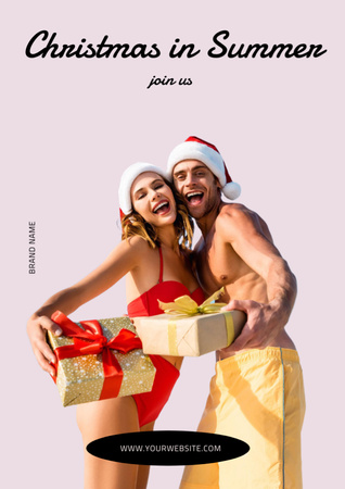 Plantilla de diseño de Christmas in Summer with Happy Couple Flyer A4 