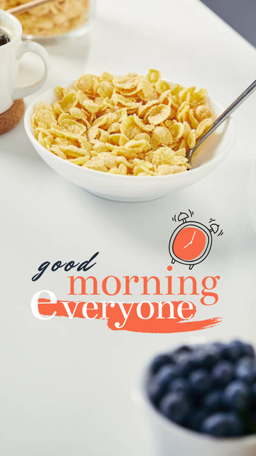 Breakfast with Fresh Cereals Instagram Story Design Template
