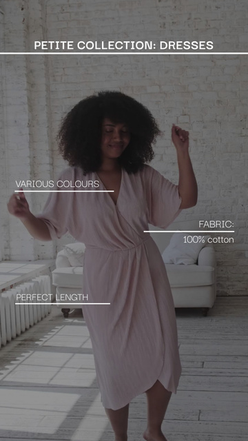 Cotton Dresses With Petit Sizes Promotion TikTok Video tervezősablon
