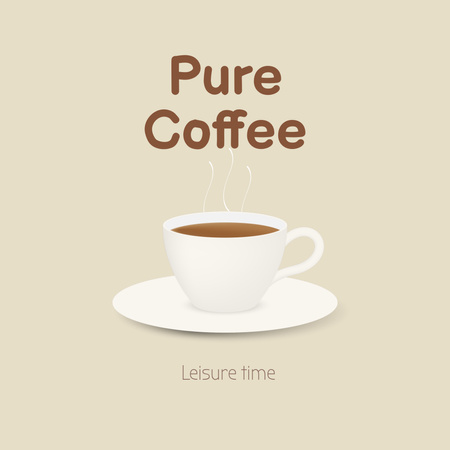 ilustrace poháru s horkou kávou Logo Šablona návrhu