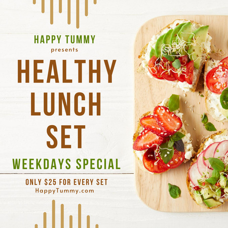 Healthy Lunch Set Price Offer Instagram Design Template