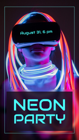 Ad about Neon Party  Instagram Story Design Template