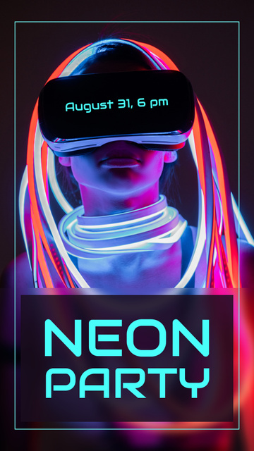 Designvorlage Ad about Neon Party  für Instagram Story