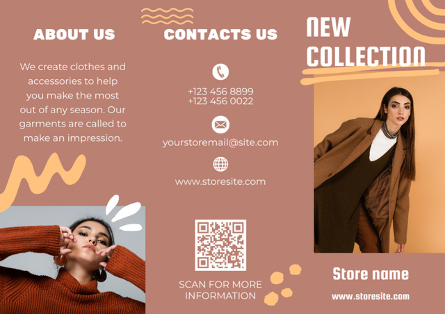 Platilla de diseño Sale New Collection Women's Clothing Brochure