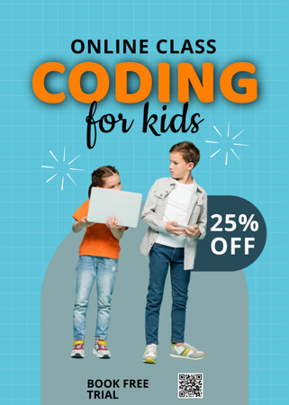 Online Coding Class for Kids Flayer Modelo de Design