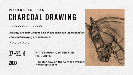 Drawing Workshop center Horse Image Title 1680x945px Design Template