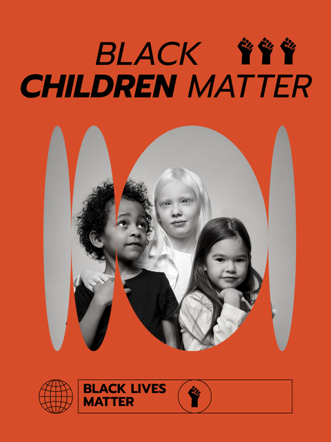 Protest against Racism of Children Poster 36x48inデザインテンプレート