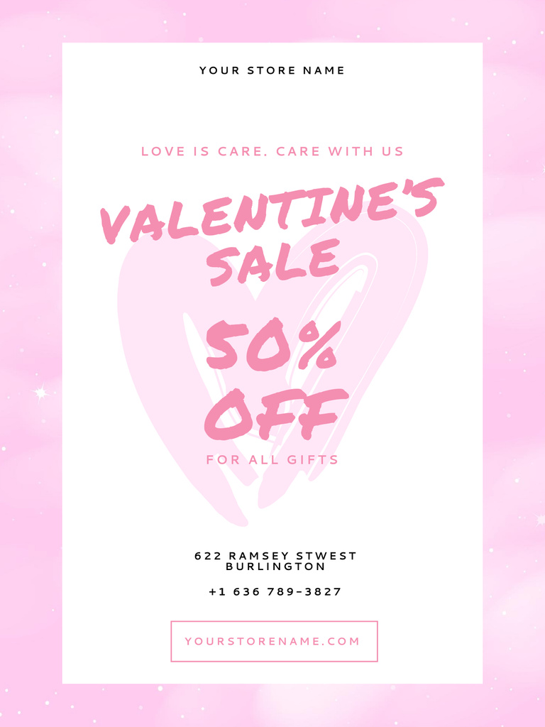 Holiday Sale on Valentine's Day Poster US Šablona návrhu