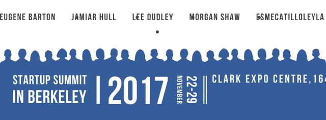 Startup Summit Announcement with Businesspeople Silhouettes Facebook cover Design Template