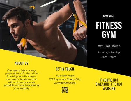 Announcement of Opening of Fitness Club Brochure 8.5x11in Design Template