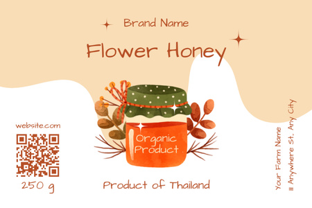 Flower Honey Retail Label Design Template