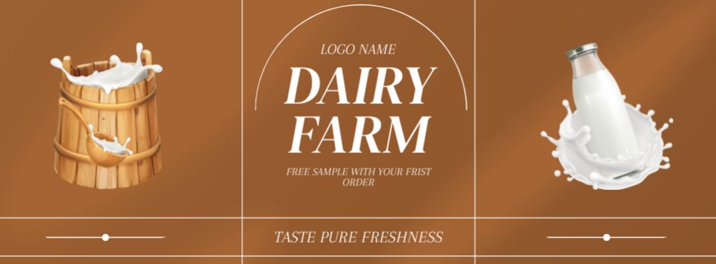 Fresh Farm Milk and Dairy Facebook cover Πρότυπο σχεδίασης