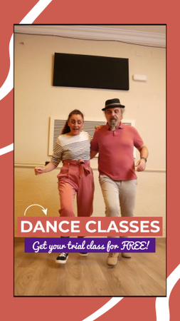 Age-Friendly Dancing Classes With Trial TikTok Video Design Template