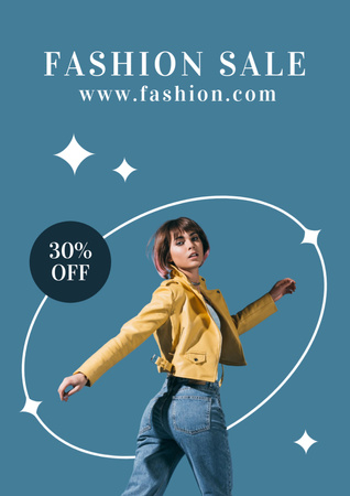 Female Fashion Сlothes Sale Poster A3 Design Template