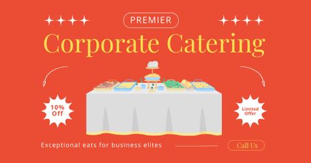 Services of Corporate Catering with Table Facebook AD Design Template