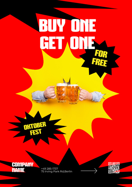 Plantilla de diseño de Outstanding Oktoberfest Special Offer With Beer A4 