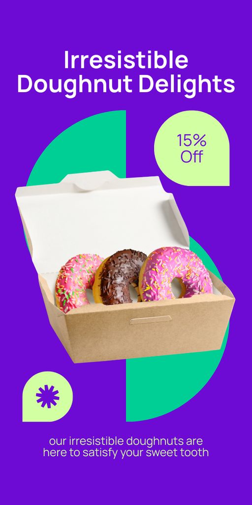 Designvorlage Discount on Donut Sets in Box für Graphic