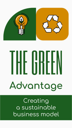 Ontwerpsjabloon van Mobile Presentation van Businessplan voor duurzaam groen bedrijfsmodel met pictogrammen