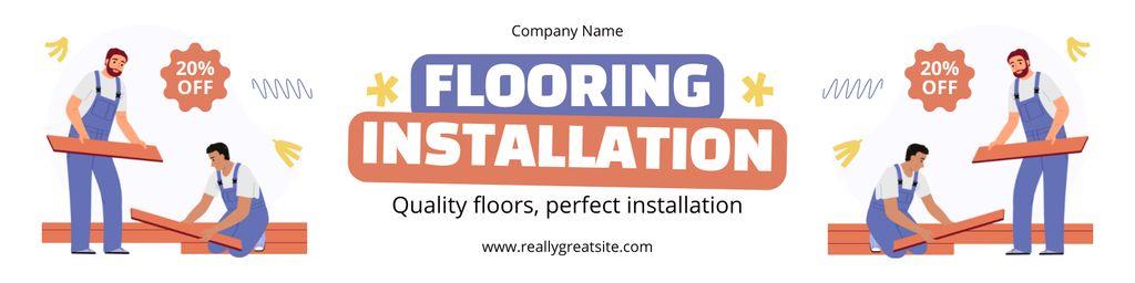 Template di design Flooring Installation with Offer of Discount Twitter