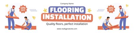 Flooring Installation with Offer of Discount Twitter Design Template