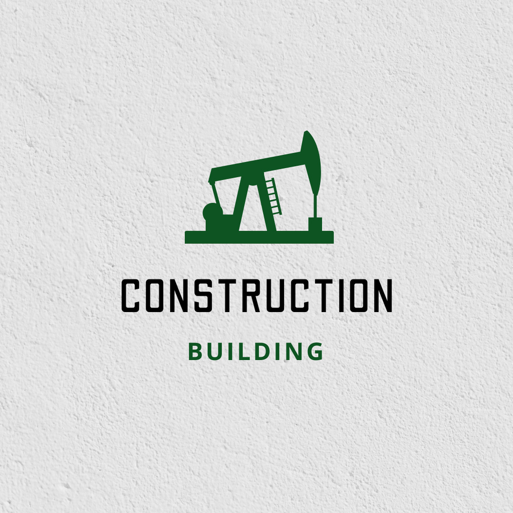 Ontwerpsjabloon van Logo 1080x1080px van Building Company Ad with Construction Crane