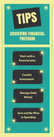Üzleti tanácsadás tippekkel a pénzügyi szabadsághoz Infographic tervezősablon