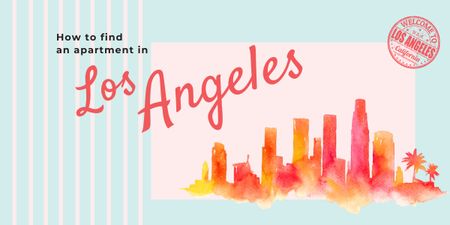 Los Angeles city painting Image Design Template