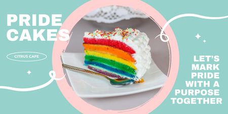 Cakes for Pride Month Twitter tervezősablon