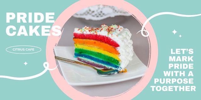 Cakes for Pride Month Twitter Šablona návrhu