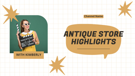 Designvorlage Highlights des Antiquitätenladens für Youtube Thumbnail
