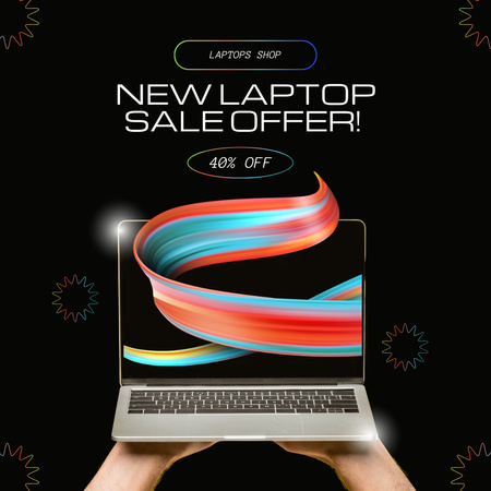 Szablon projektu Sale Offer on New Laptops Instagram AD