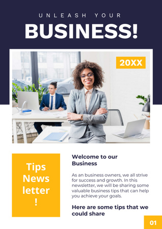 Business and Corporate Tips Newsletter – шаблон для дизайна
