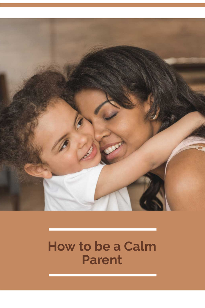 Parenthood Guide with Mother Hugging Daughter Pinterest Modelo de Design