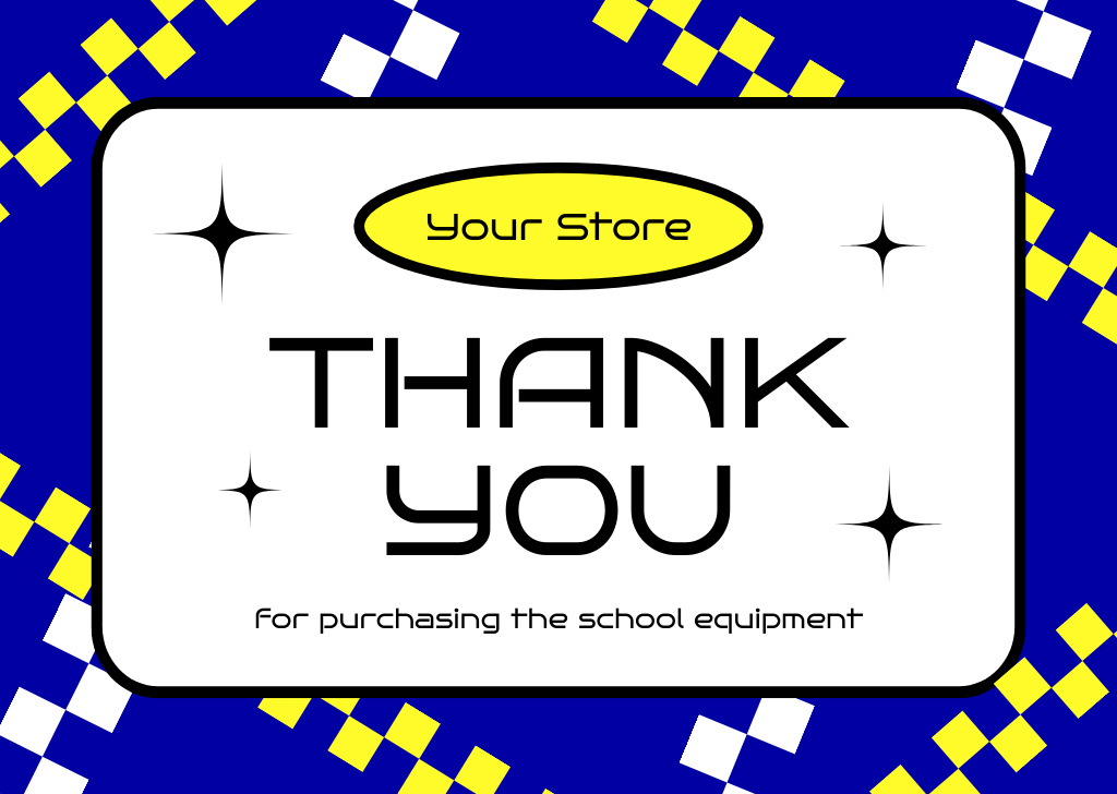 Template di design Thanks for Purchasing School Stationery Card