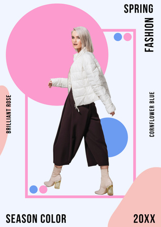 Template di design Annuncio di collezione di moda con giovane donna Poster