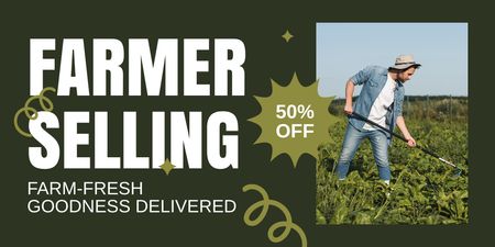 Farm Fresh Delivery Offer Twitter Design Template